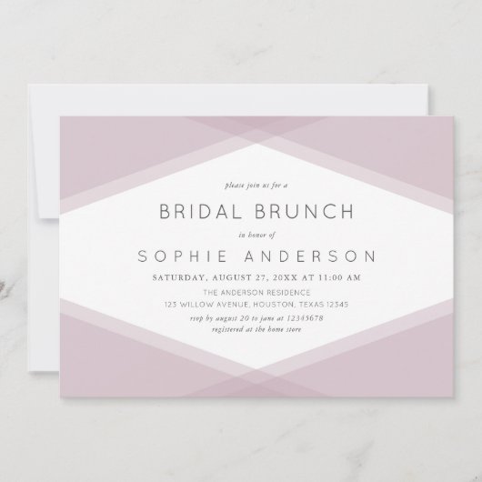 Mauve gelaagde geometrische donker Paarse bruids b Kaart (Voorkant)