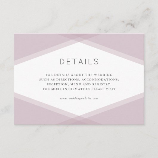 Mauve gelaagde geometrische donkere Paarse details Informatiekaartje (Voorkant)