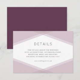 Mauve gelaagde geometrische donkere Paarse details Informatiekaartje