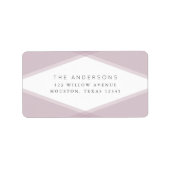 Mauve Gelaagde Geometrische Retouradres Etiket (Voorkant)