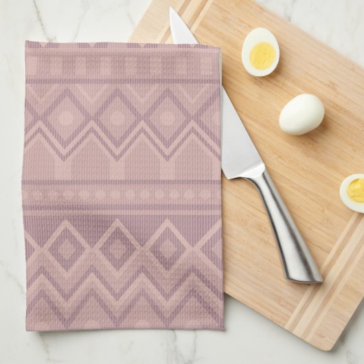 Mauve Geo Kitchen Towel Theedoek (Quarter Fold)