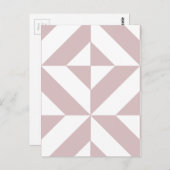 Mauve Geometric Deco Cube Patroon Briefkaart (Voorkant / Achterkant)