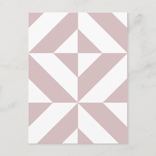 Mauve Geometric Deco Cube Patroon Briefkaart (Voorkant)