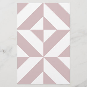 Mauve Geometric Deco Cube Patroon Briefpapier