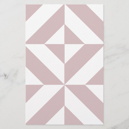 Mauve Geometric Deco Cube Patroon Briefpapier (Voorkant)