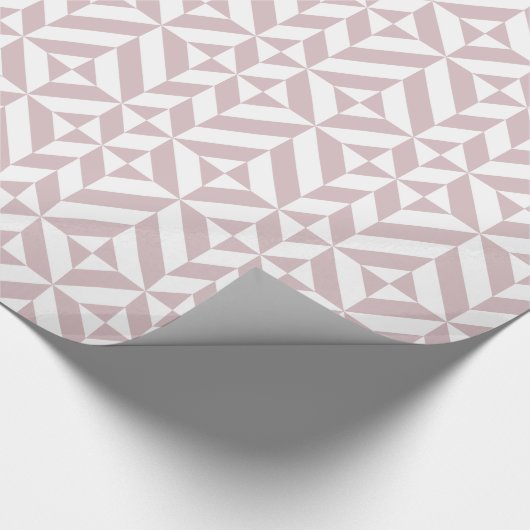 Mauve Geometric Deco Cube Patroon Cadeaupapier (Hoek)
