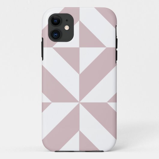Mauve Geometric Deco Cube Patroon Case-Mate iPhone Case (Achterkant)