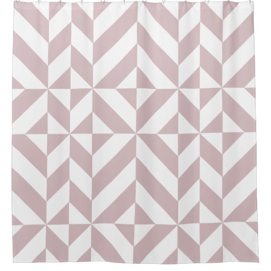 Mauve Geometric Deco Cube Patroon Douchegordijn (Voorkant)