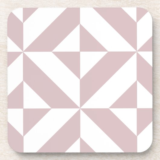 Mauve Geometric Deco Cube Patroon Drankjes Onderzetter (Voorkant)
