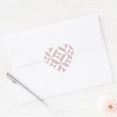 Mauve Geometric Deco Cube Patroon Hart Sticker (Envelop)
