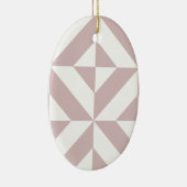 Mauve Geometric Deco Cube Patroon Keramisch Ornament (Rechts)