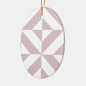 Mauve Geometric Deco Cube Patroon Keramisch Ornament (Links)