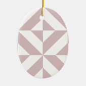 Mauve Geometric Deco Cube Patroon Keramisch Ornament (Voorkant)