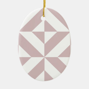 Mauve Geometric Deco Cube Patroon Keramisch Ornament