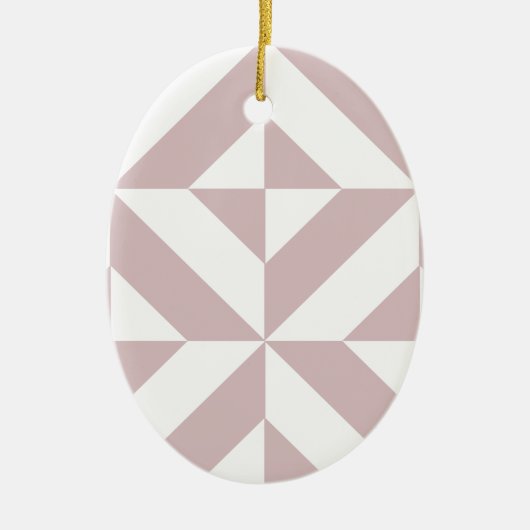 Mauve Geometric Deco Cube Patroon Keramisch Ornament (Voorkant)