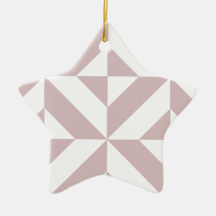 Mauve Geometric Deco Cube Patroon Keramisch Ornament
