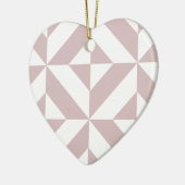 Mauve Geometric Deco Cube Patroon Keramisch Ornament (Links)