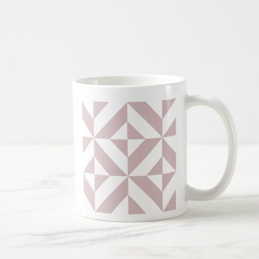 Mauve Geometric Deco Cube Patroon Koffiemok (Rechts)