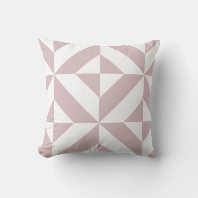 Mauve Geometric Deco Cube Patroon Kussen (Voorkant)