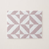 Mauve Geometric Deco Cube Patroon Legpuzzel (Horizontaal)