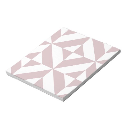 Mauve Geometric Deco Cube Patroon Notitieblok (Linkerzijde)
