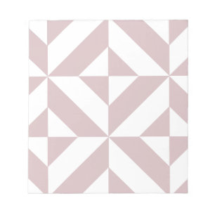 Mauve Geometric Deco Cube Patroon Notitieblok