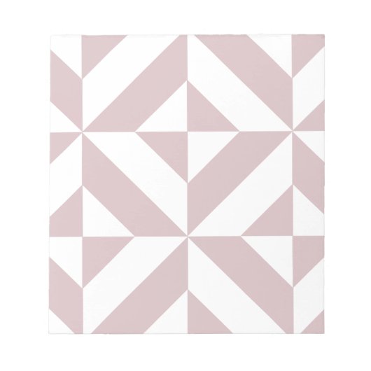 Mauve Geometric Deco Cube Patroon Notitieblok (Voorkant)
