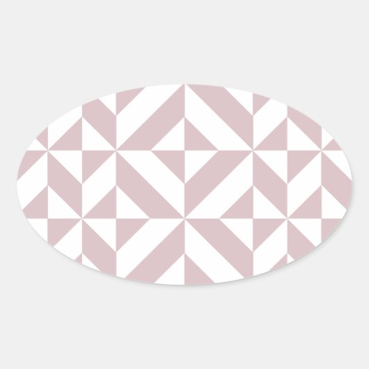 Mauve Geometric Deco Cube Patroon Ovale Sticker (Voorkant)