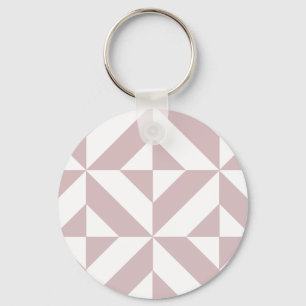 Mauve Geometric Deco Cube Patroon Sleutelhanger