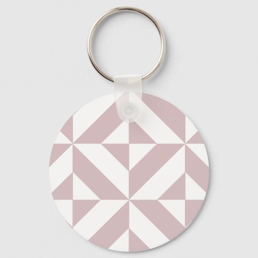 Mauve Geometric Deco Cube Patroon Sleutelhanger (Voorkant)