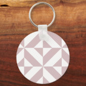 Mauve Geometric Deco Cube Patroon Sleutelhanger (Voorkant)