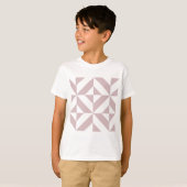 Mauve Geometric Deco Cube Patroon T-shirt (Voorkant volledig)