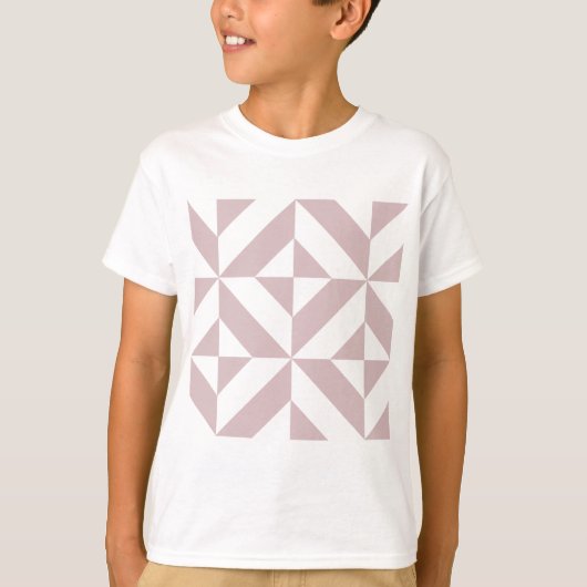 Mauve Geometric Deco Cube Patroon T-shirt (Voorkant)