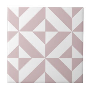 Mauve Geometric Deco Cube Patroon Tegeltje