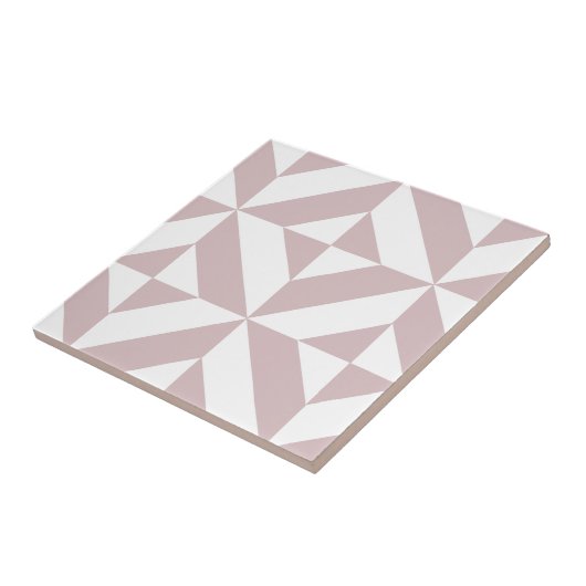 Mauve Geometric Deco Cube Patroon Tegeltje (Zijkant)