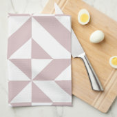 Mauve Geometric Deco Cube Patroon Theedoek (Quarter Fold)