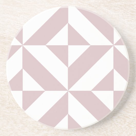 Mauve Geometric Deco Cube Patroon Zandsteen Onderzetter (Voorkant)