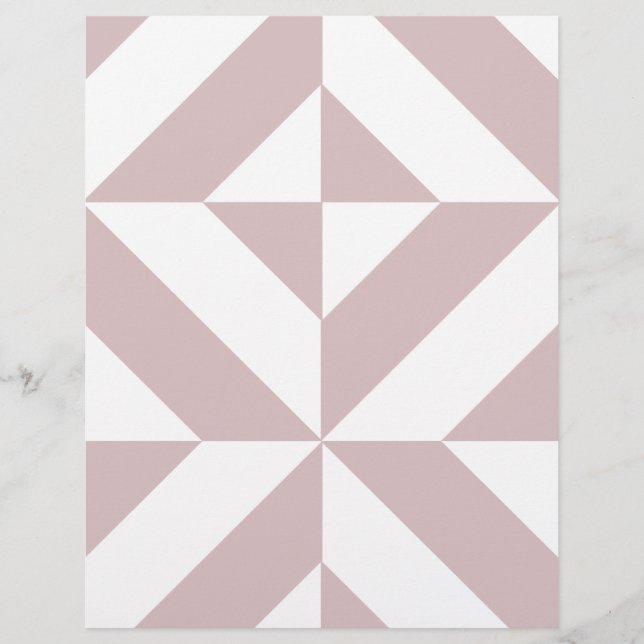 Mauve Geometric Deco Scrapbook Paper (Voorkant)