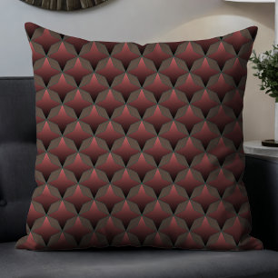 Mauve Geometric Modern Abstract Pattern in Bruin Kussen