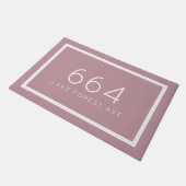 Mauve gepersonaliseerd adresnummer deurmat (Schuin)