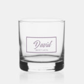 Mauve gepersonaliseerde bruiloft beste man rotsen  whisky glas (Voorkant)