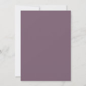 Mauve Geschilderde Bloemblaadjes Bruiloft Kaart (Achterkant)