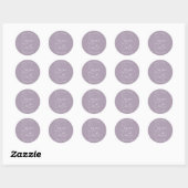 Mauve gestileerde bruiloft Save the Date Ronde Sticker (Vel)