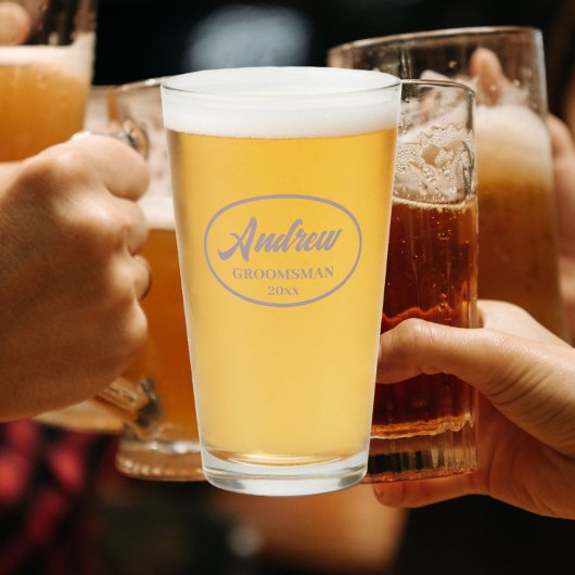 Mauve gestileerde bruiloftsbruidsman glas