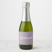 Mauve gestileerde script bruiloft bruidsmeisje sparkling wijnetiket (Voorkant)