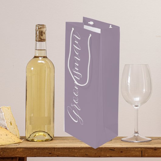 Mauve gestileerde script bruiloft Groomsman Wijn Cadeautas