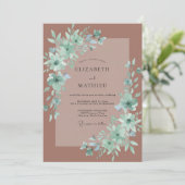 Mauve Getemperde Boho Bruiloft Kaart (Staand voorkant)