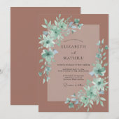 Mauve Getemperde Boho Bruiloft Kaart (Voorkant / Achterkant)