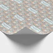 Mauve Gingham Play Construction Digger Cadeaupapier (Hoek)