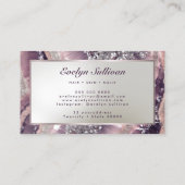 Mauve glitter marmer visitekaartje (Achterkant)